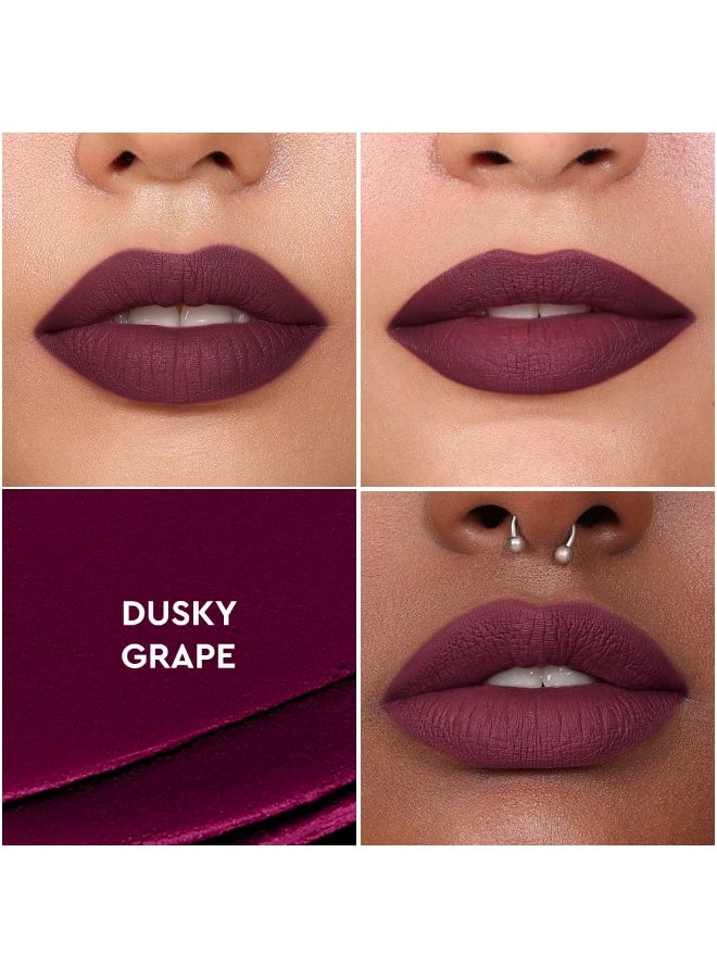 KIRO Airy Matte Liquid Lipstick, Dusky Grape (Deep Purple), 5 ml, Transferproof, Liquid Lip Colour, Long Lasting, Vegan, No Parabens, Avocado Oil, Non Toxic Lipstick for Intense Colour - Image 3