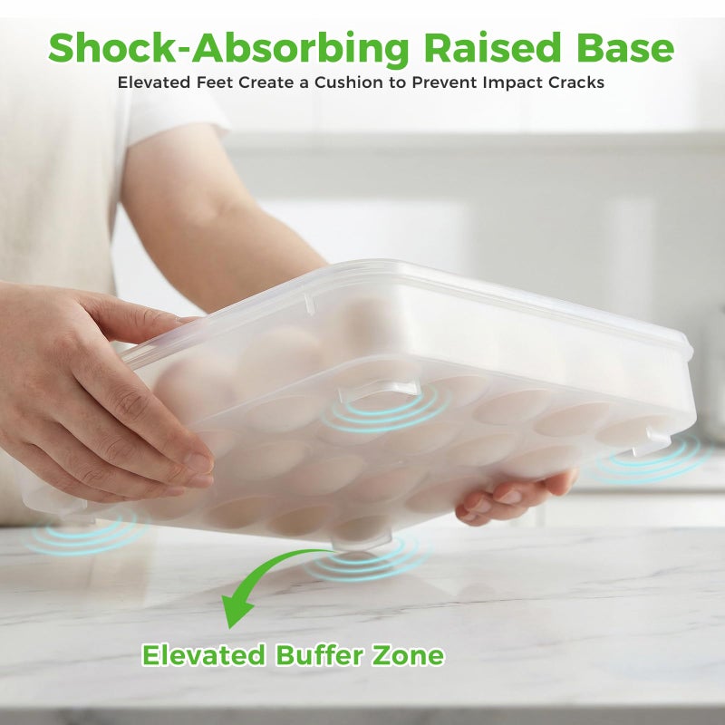 HANSGO Deviled Egg Containers with Lid, Deviled Egg Tray Holder Carrier with Lid for 24 Eggs for Home Party Kitchen Supplies Refrigerator Storage - Image 3