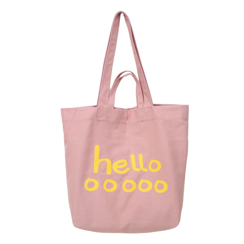 Korean Style New Canvas Bag Large Capacity Shoulder Letter Tote Bag Simple Casual All-Match Letter Solid Color Trendy Bag - Image 1
