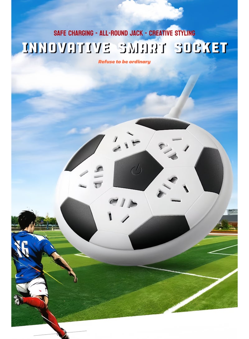 يلينكين Sakura Pink Football Smart Power Strip  12 منفذ + 3 منافذ USB  كابل تمديد 3 متر  ديكور سطح المكتب الجمالي  منفذ متعدد الوظائف للمنزلات والمنازل - Image 4