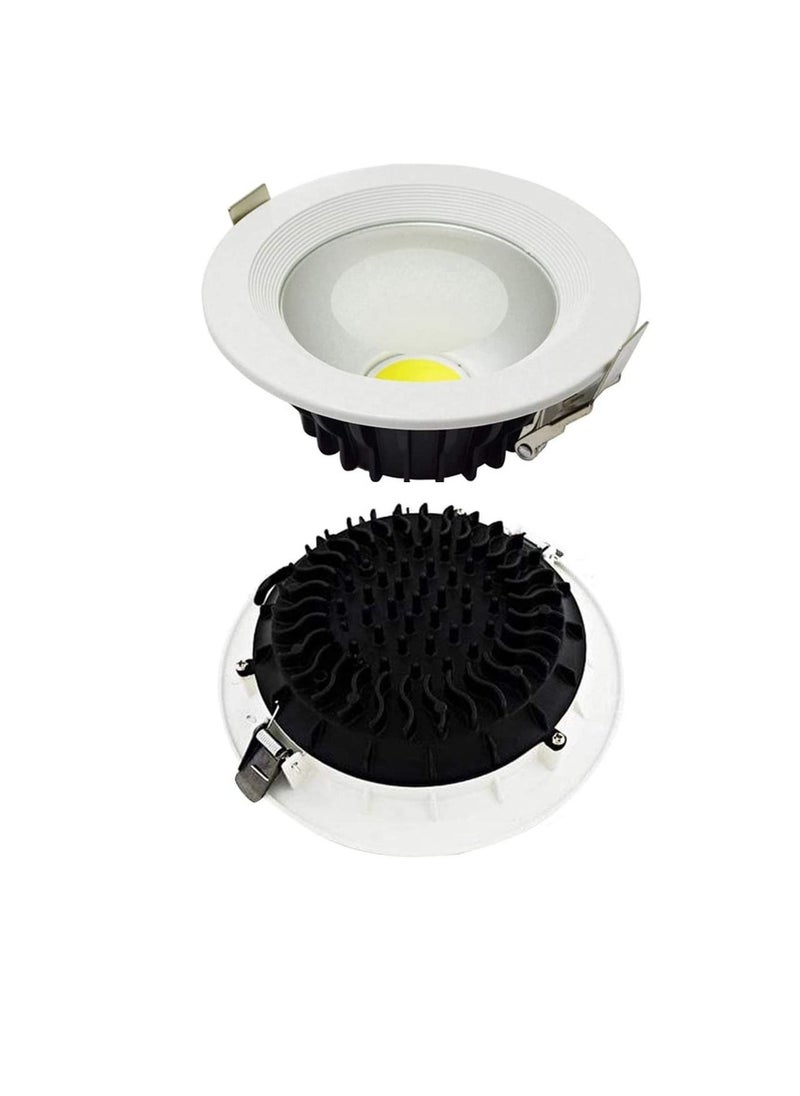ار ار RR الإضاءة LED أضواء لأسفل السقف COB مخفية ، 230VAC داخلي دائري موفر للطاقة 80 لومن / لكل وات ، ضوء خافت بدون الأشعة فوق البنفسجية | مناسبة لتناول الطعام في المنزل والمعيشة والمكتب (ضوء النهار 6500 كل  - Image 1