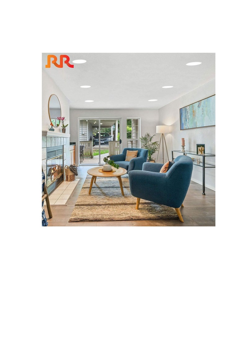 ار ار RR الإضاءة LED أضواء لأسفل السقف COB مخفية ، 230VAC داخلي دائري موفر للطاقة 80 لومن / لكل وات ، ضوء خافت بدون الأشعة فوق البنفسجية | مناسبة لتناول الطعام في المنزل والمعيشة والمكتب (ضوء النهار 6500 كل  - Image 3