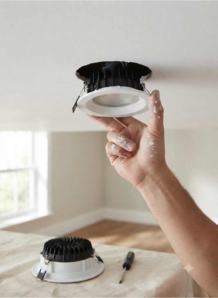 ار ار RR الإضاءة LED أضواء لأسفل السقف COB مخفية ، 230VAC داخلي دائري موفر للطاقة 80 لومن / لكل وات ، ضوء خافت بدون الأشعة فوق البنفسجية | مناسبة لتناول الطعام في المنزل والمعيشة والمكتب (ضوء النهار 6500 كل - Image 3