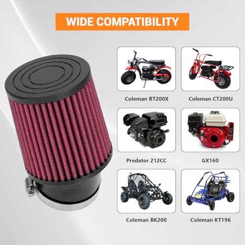 JOIQEXJ 62mm Mini Bike Air Filter for Predator 212cc 224cc for Coleman CT200U CT200U-EX BT200X KT196 Go Kart for Baja for Warrior MB200 196cc for Honda GX160 GX200 420cc GX390 Clone Engine Performance Parts - Image 3