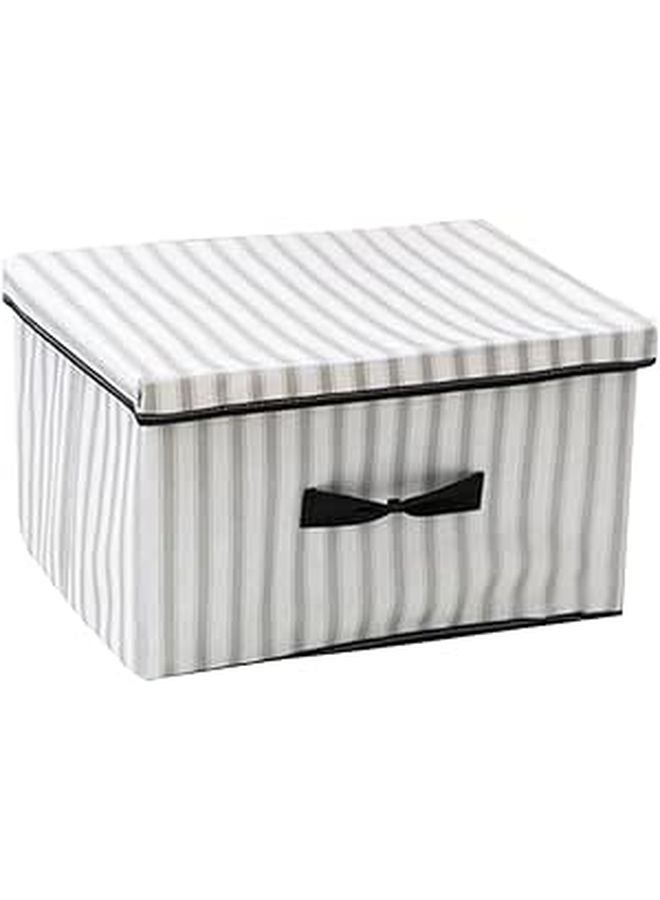 Grey Foldable Storage Box Organizer For Clothes Toys Quilts Space Saving Design - Image 1