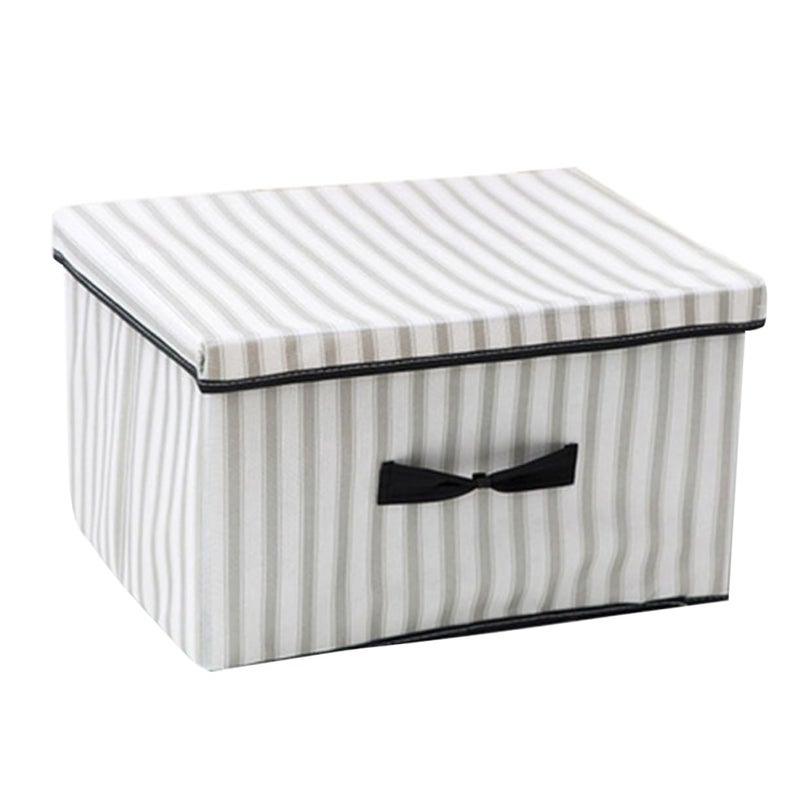 Grey Foldable Storage Box Organizer For Clothes Toys Quilts Space Saving Design - Image 2