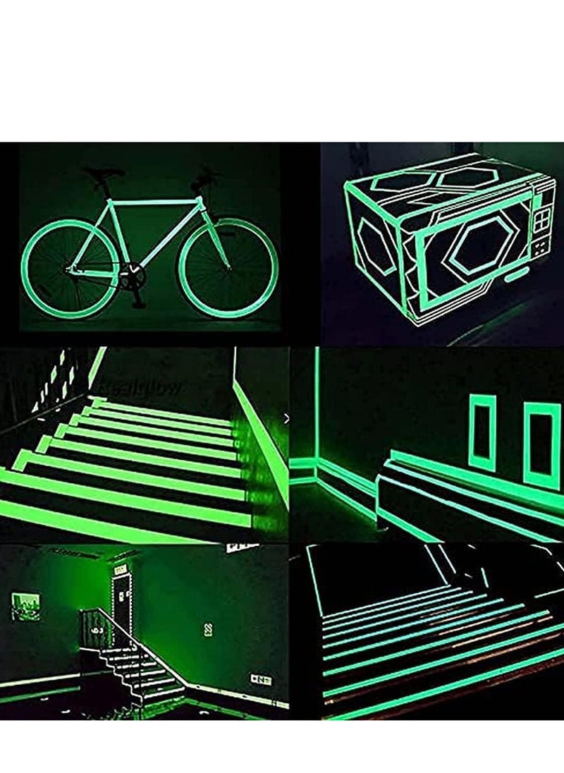 ECVV - 2 Pcs Luminous Tape, 390 inch in total,Green and Blue Wall Sticker Luminous Tape Sticker Nonslip DIY Home Wall Sticker Tape Per roll 33 feet Length, 0.6Inch Width - Image 1
