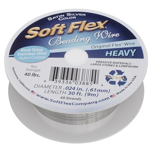 Soft Flex 49 Strand Beading Wire - Heavy 0.24 Diameter - 30 Feet Nylon Design Wire - Image 1