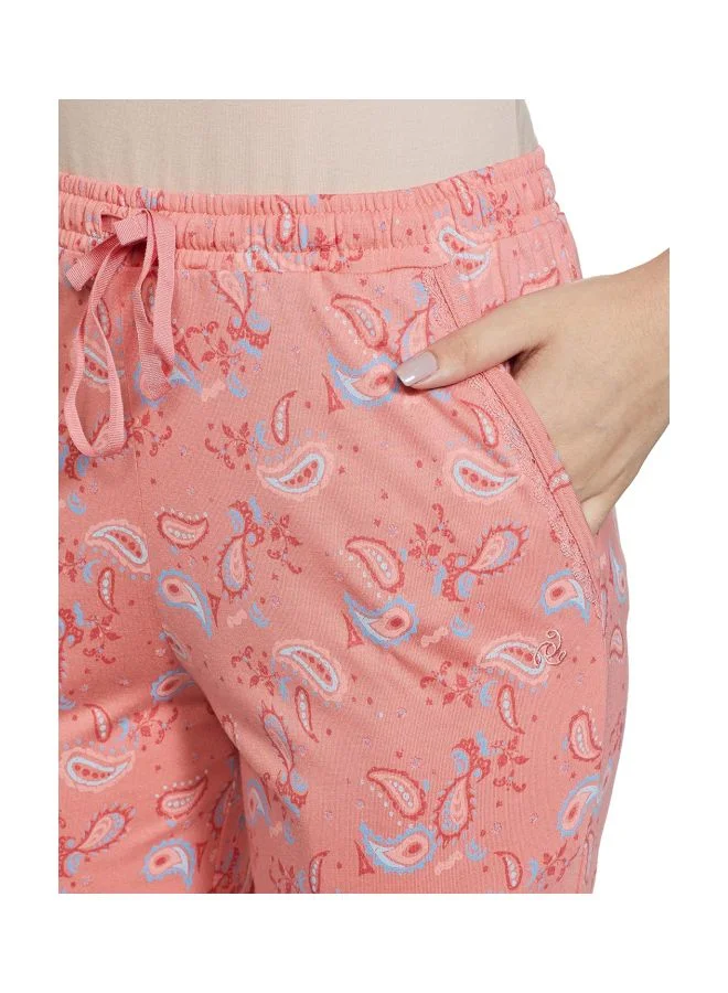 JOCKEY Jockey RX09 Women Micro Modal Cotton Relaxed Fit Printed Pyjama with Lace Trim on Pockets
