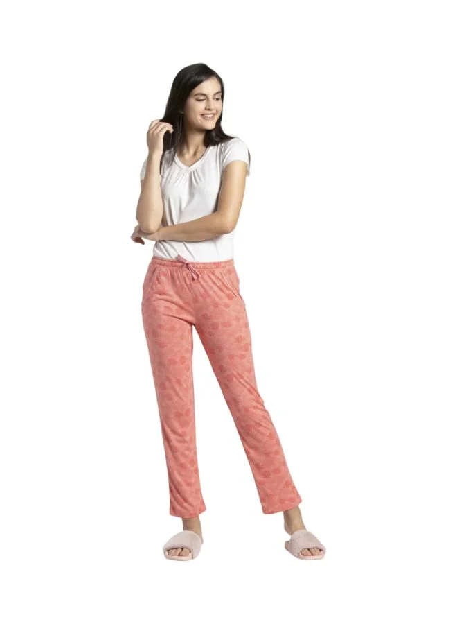 JOCKEY Jockey RX09 Women Micro Modal Cotton Relaxed Fit Printed Pyjama with Lace Trim on Pockets