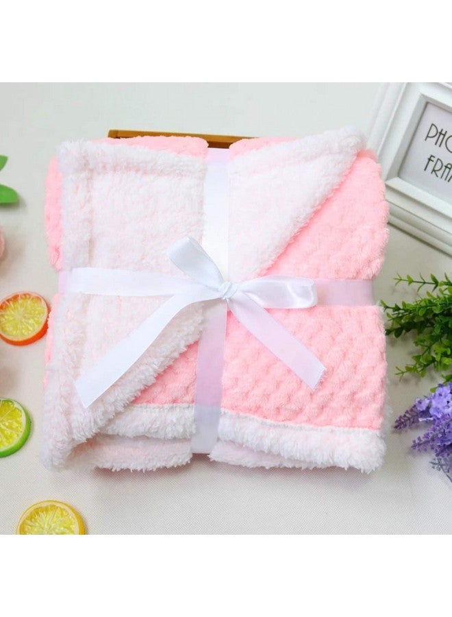 Brandonn Baby Blanket New Born Pack Of Double Layered Crib Wrapping Sheet For 0-12 Month Babies (Baby Pink, 100 Cm X 80 Cm) - Image 2