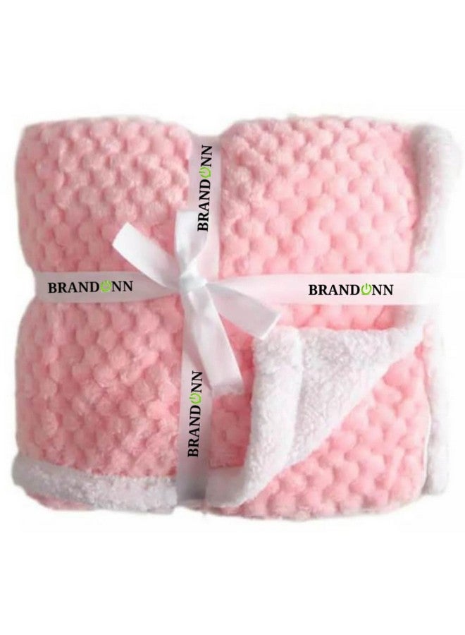 Brandonn Baby Blanket New Born Pack Of Double Layered Crib Wrapping Sheet For 0-12 Month Babies (Baby Pink, 100 Cm X 80 Cm) - Image 1
