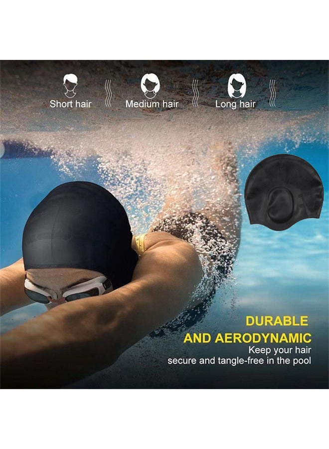 Depend Silicone Swimming Cap with Ear Protection 3D Ergonomic Design Comfortable For Adult Men Women Long Hair Protecting Ears And Hair From Chlorine, Bacteria, Sand In The Water Odorless And Skin Friendly  - Image 5