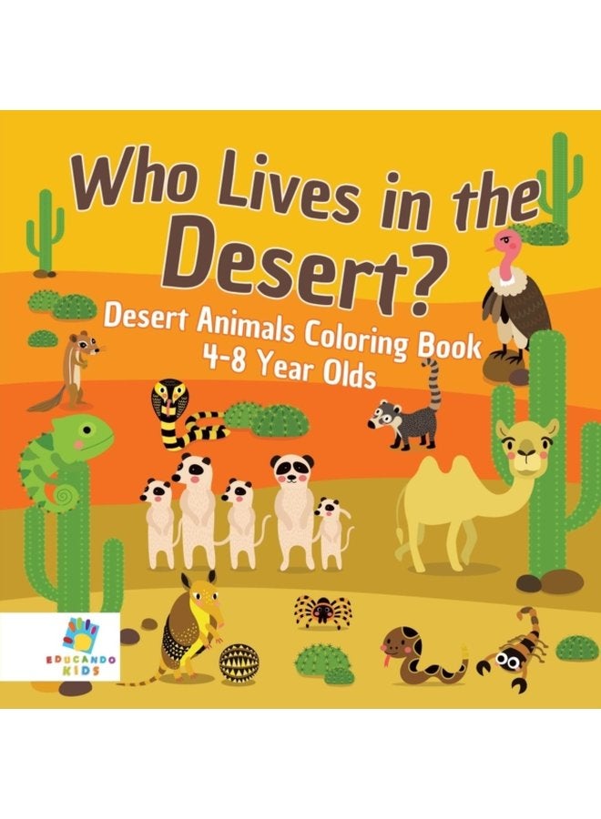 من يعيش في الصحراء كتاب تلوين حيوانات الصحراء 4-8 سنوات - غلاف ورقي