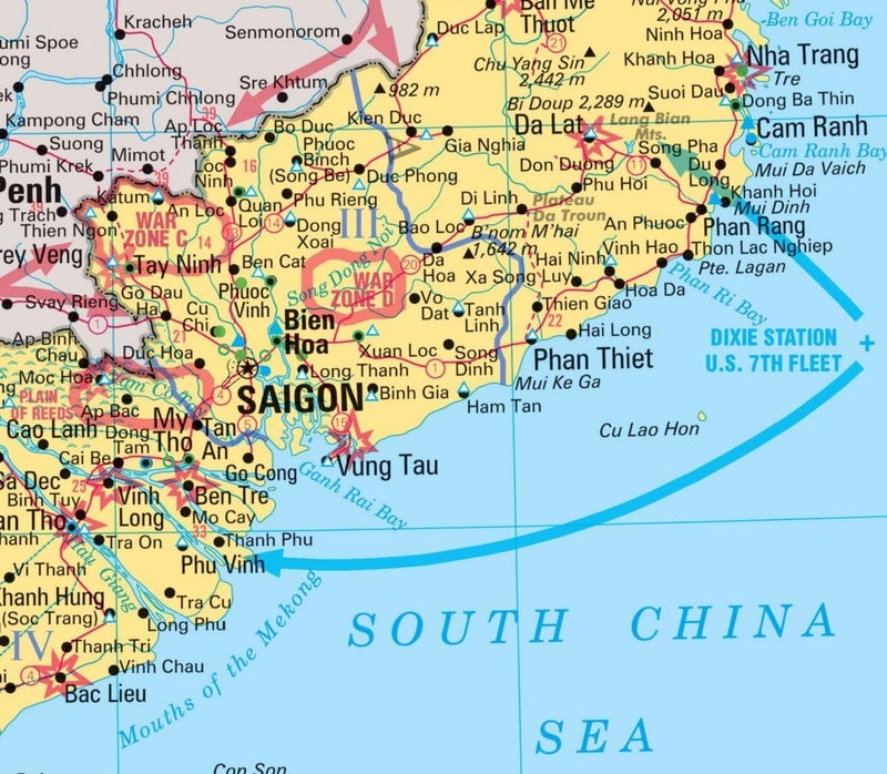 Vietnam War Conflict Wall Map Poster Military - 24"x36" Paper - Image 2