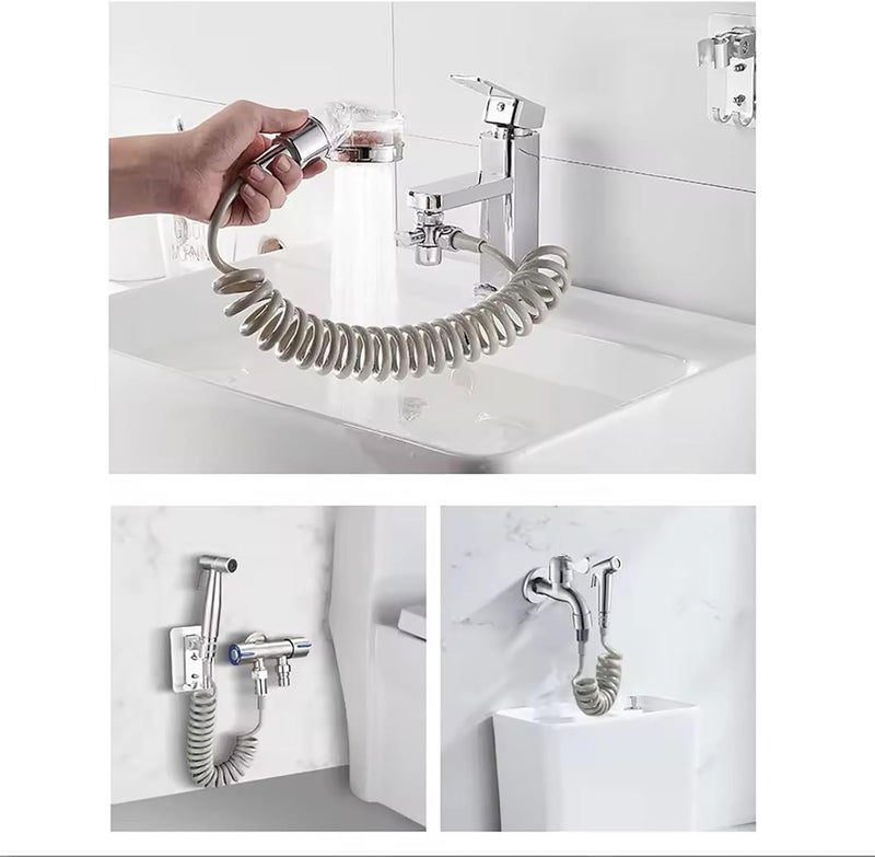 ABS Spring Flexible Shower Hose for Bathroom – Flexible Screw Hose for Faucet Suitable for Bidet and Travel Bidet G1/2 Connector (White, 1.5m) - Image 3
