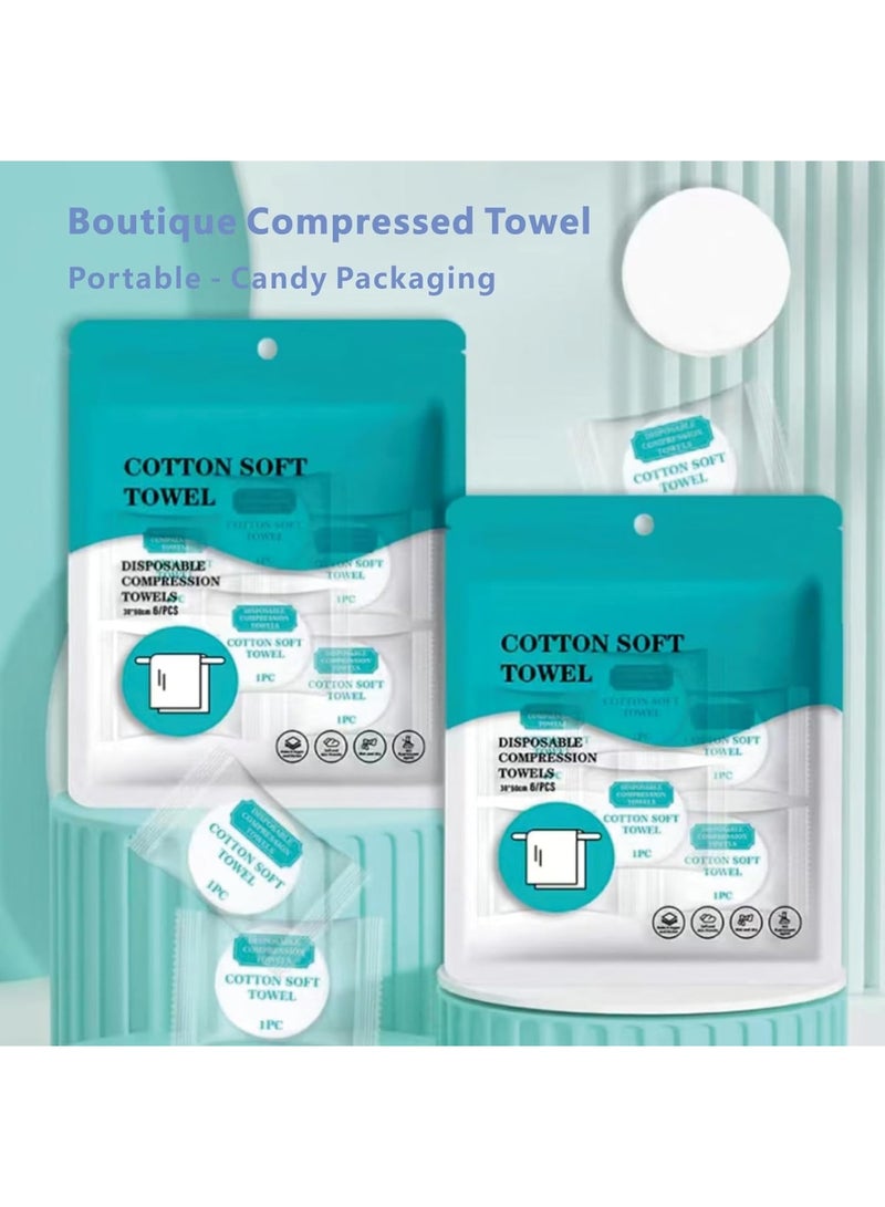 SOLARAE Disposable Face Towels, 24 PCS Compressed Towel Tablets, Mini Portability Travel Towel, Compressed Towels Expands in Water Extra Thick, Compressed Towel for Home Care, Outdoor Camping - Image 2