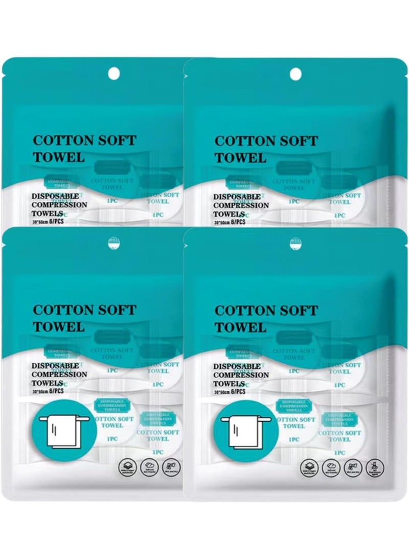 SOLARAE Disposable Face Towels, 24 PCS Compressed Towel Tablets, Mini Portability Travel Towel, Compressed Towels Expands in Water Extra Thick, Compressed Towel for Home Care, Outdoor Camping - Image 1