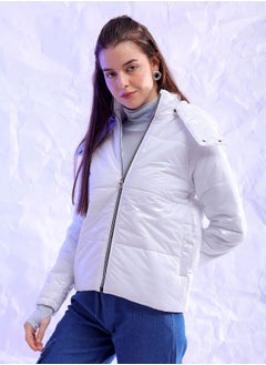 Freehand Women Slim Fit Solid Puffer Jacket  - Image 2