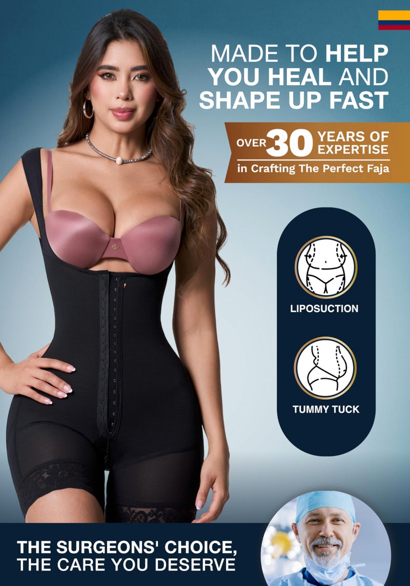 Sonryse Shapewear for women Fajas Colombianas Moldeadoras | Stage 2 Faja Tummy Control Shapewear after Tummy Tuck and Liposuction Black Large - Image 5