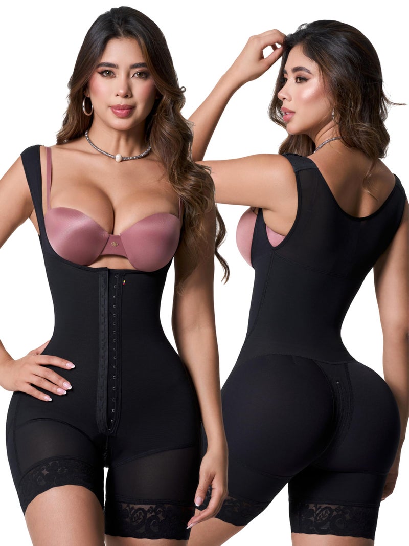Sonryse Shapewear for women Fajas Colombianas Moldeadoras | Stage 2 Faja Tummy Control Shapewear after Tummy Tuck and Liposuction Black Large - Image 1