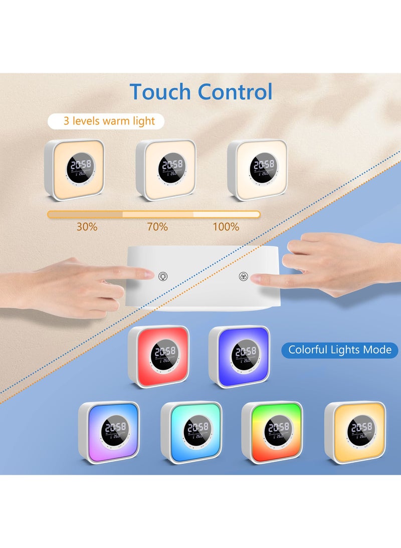 Captaintech Alarm Clock Teens RGB Colorful Digital Clock Temperature Display  Bluetooth Speaker Night Light LED Lamp with 10 Colors Changing LED Kids Boys Girls Teens Room Bedside Decor - Image 2