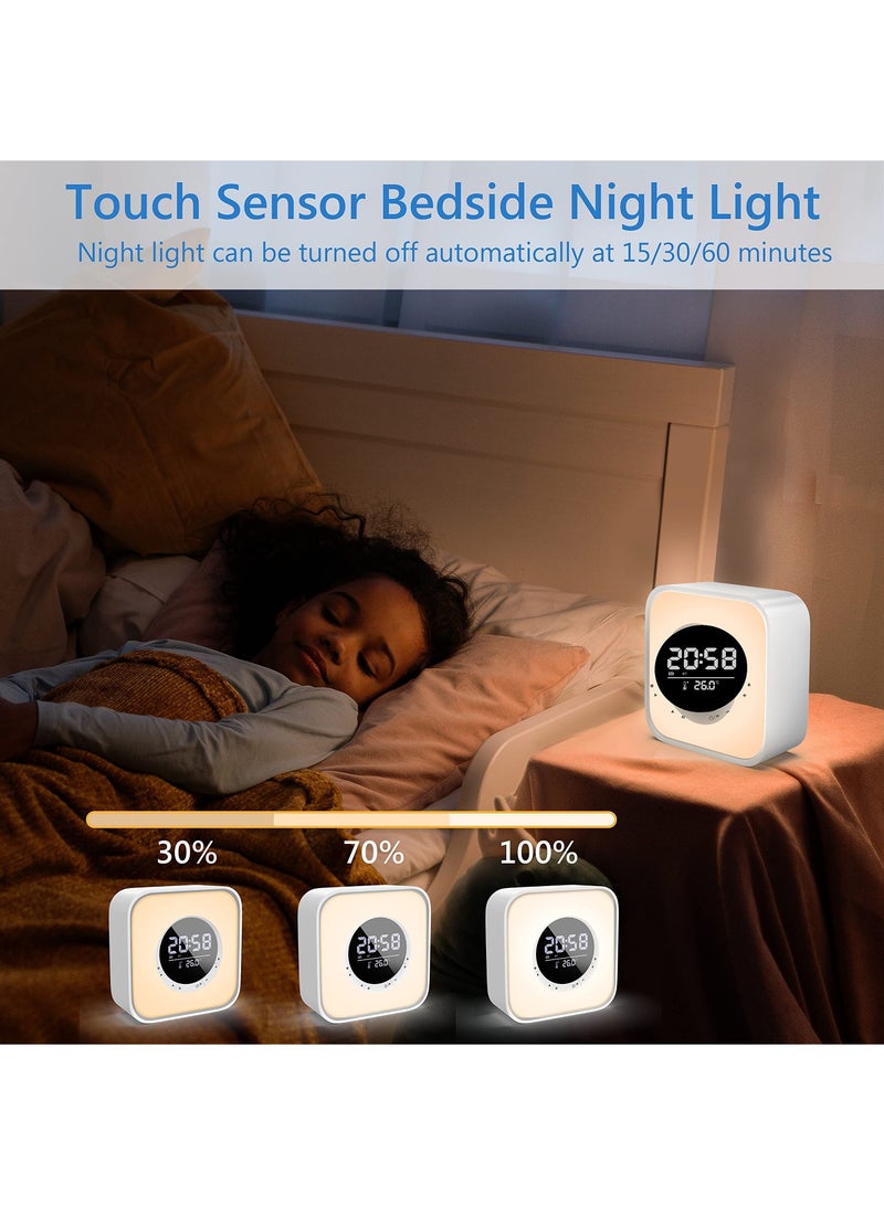 Captaintech Alarm Clock Teens RGB Colorful Digital Clock Temperature Display  Bluetooth Speaker Night Light LED Lamp with 10 Colors Changing LED Kids Boys Girls Teens Room Bedside Decor - Image 4