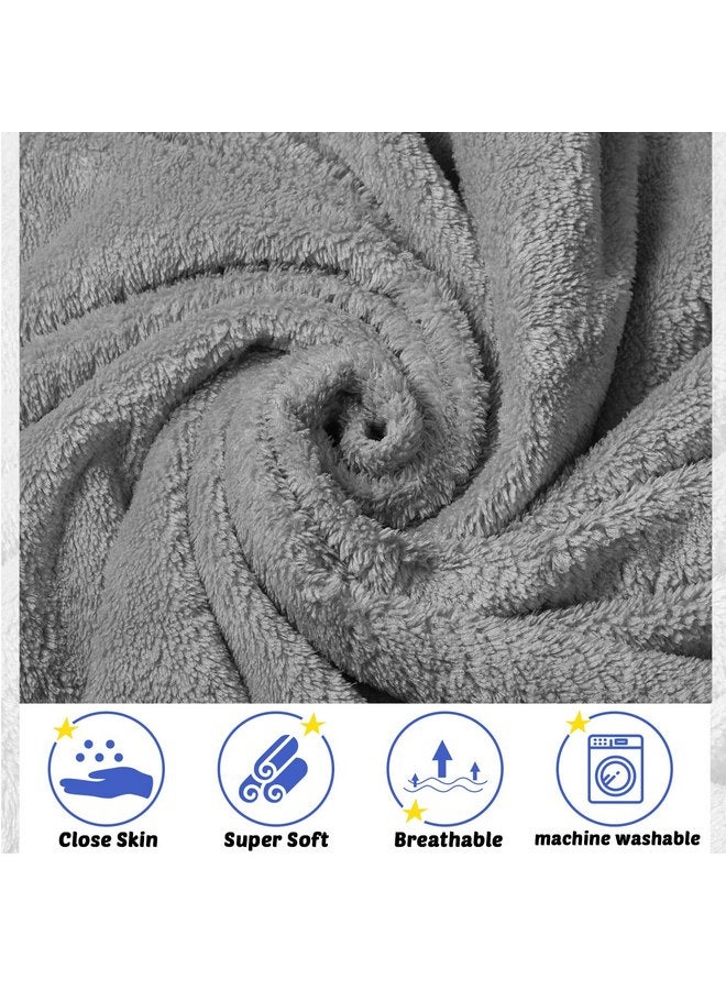 Reginary 4 Pack Baby Hooded Towels Coral Fleece Baby Bath Towels 30 x 30 Inch Soft Absorbent Hooded Bath Blanket for Newborn Toddler Infant Boy Girl Shower Gift Supplies (Gray) - Image 3