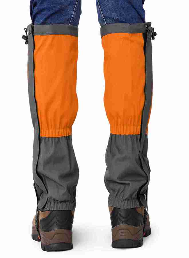 1 Pair Outdoor Waterproof Sports Climbing Hiking Legging Gaiters Shoe Boots Cover Orange - Image 5