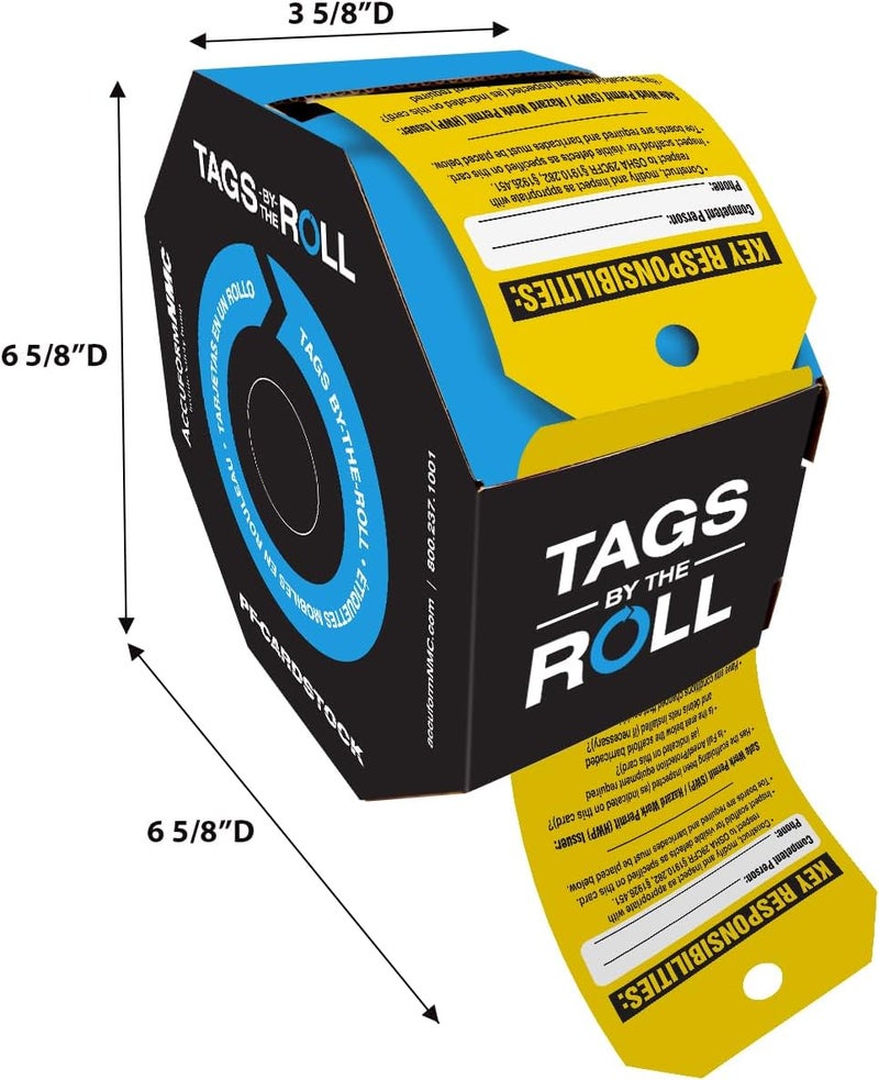 Accuform 100 Inspection and Status Tags by-The-Roll, Scaffold Inspection, US Made OSHA Compliant Tags, Waterproof PF-Cardstock, Resists Tears, 6.25"x3", TAR718 - Image 5