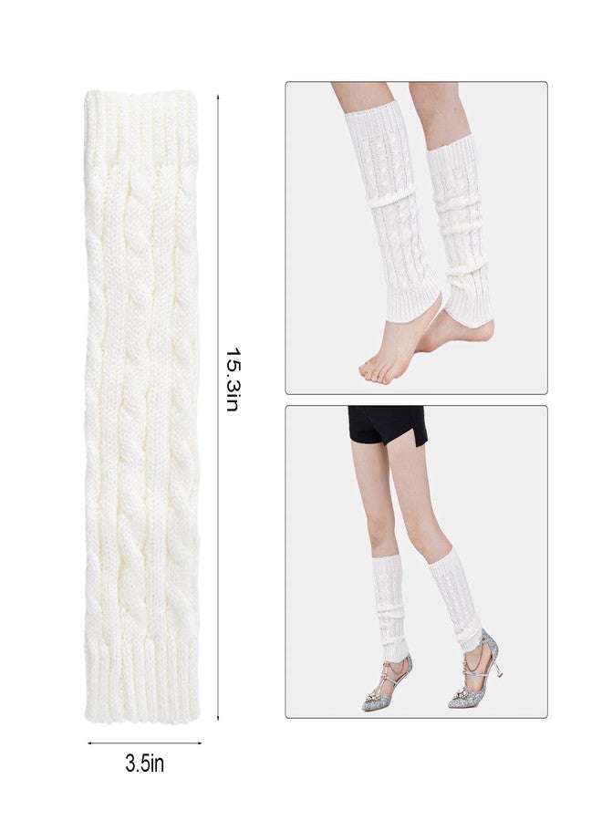 yeabwps Leg Warmers Arm Warmers Knee Warmers 2Pcs Include White Leg Warmer and White Arm Warmer for 80s Theme Party Sports Winter Women - Image 4