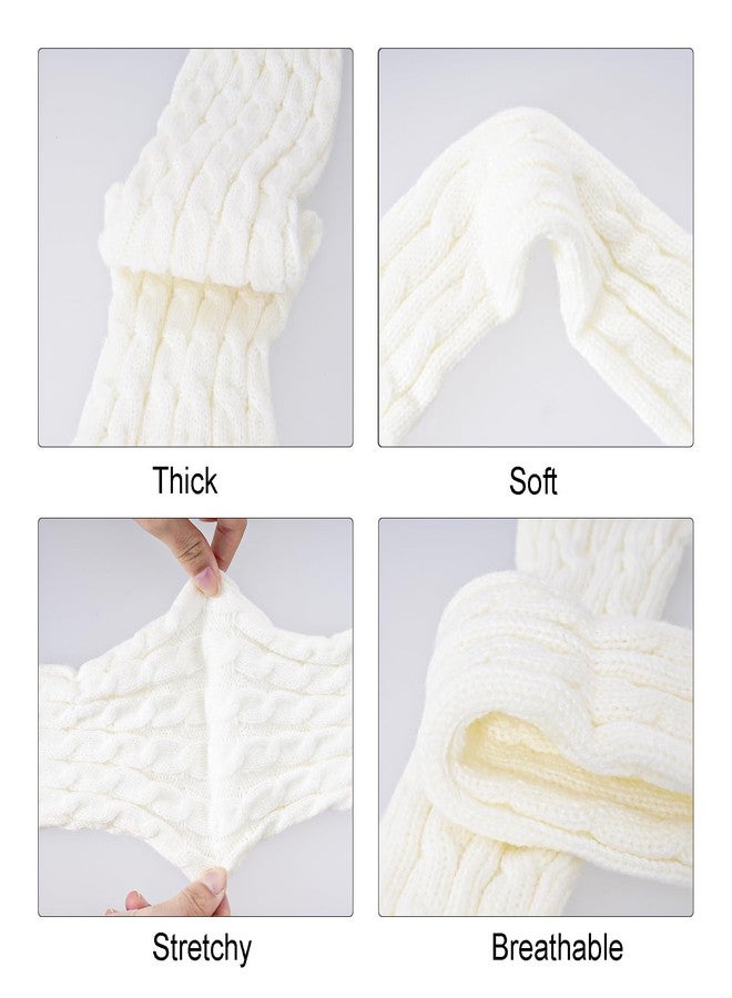 yeabwps Leg Warmers Arm Warmers Knee Warmers 2Pcs Include White Leg Warmer and White Arm Warmer for 80s Theme Party Sports Winter Women - Image 2