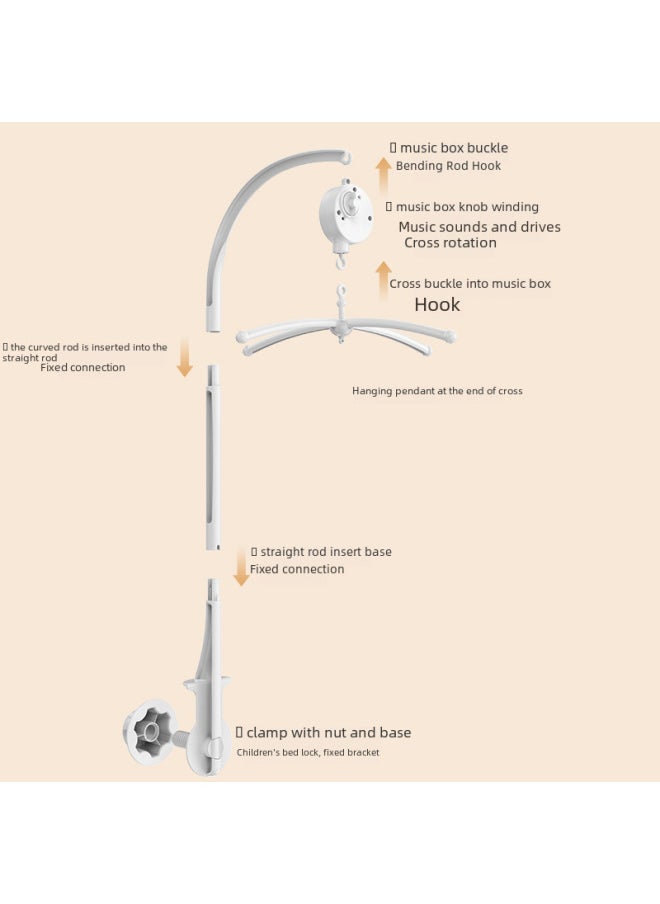 A1 Baby Bed Bell Toy Stand 3-node 66cm Universal Version Mechanical Music Rocking Cradle Bell Swing Wind Chime-Color:Bracket 3 Sections 66cm  - Image 4