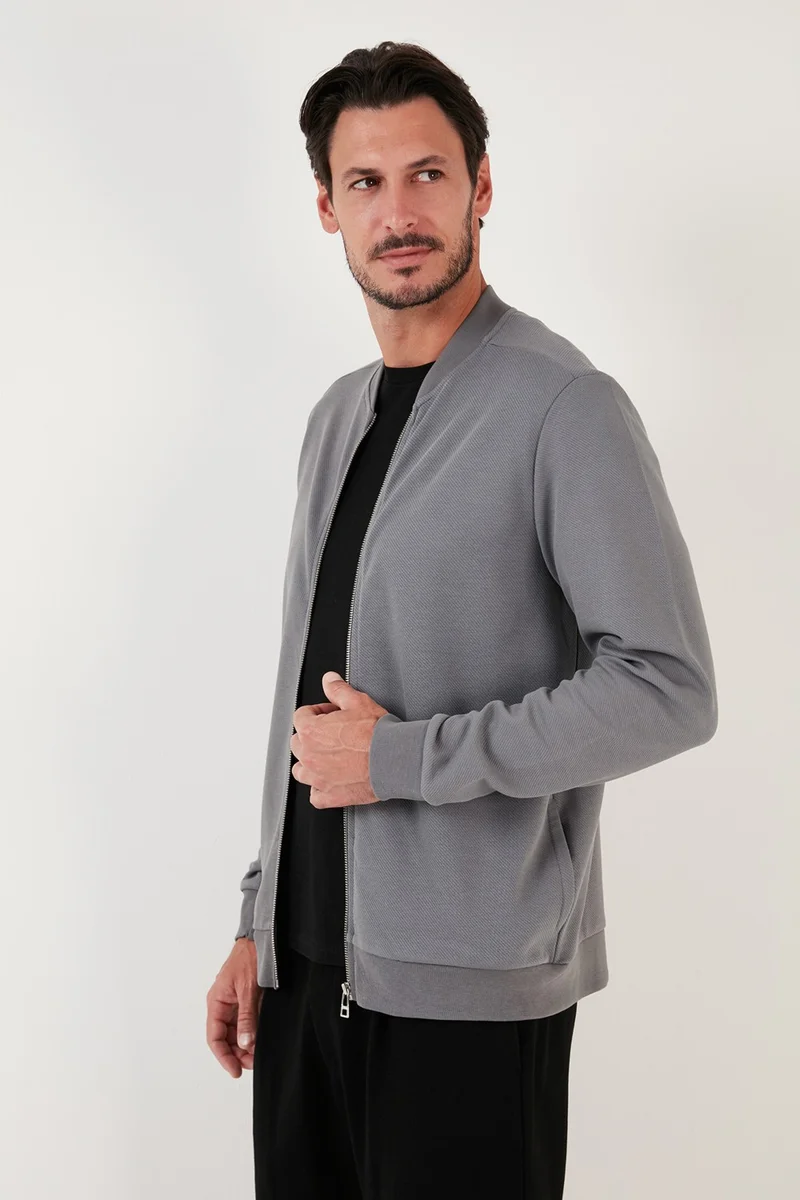 بوراتي Cotton Zippered College Collar Regular Fit Cardigan Men's Cardigan 5905507