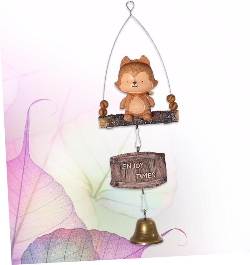 Outanaya 1pc Cartoon Resin Wind Chime Cute Hanging Ornament for Home Decoration Melodious Bells for Parties and Special Occasions Light Brown - Image 5