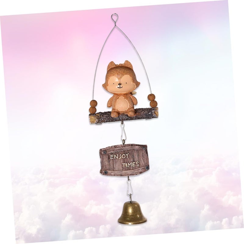 Outanaya 1pc Cartoon Resin Wind Chime Cute Hanging Ornament for Home Decoration Melodious Bells for Parties and Special Occasions Light Brown - Image 3