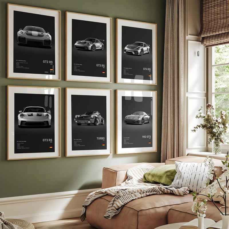 Dujoi 911 GT3RS Poster Car Posters Racing Car Canvas Wall Art Vintage Super Car Poster For Boy's Bedroom Aesthetic (Unframed 8x12 Inch) - Image 2
