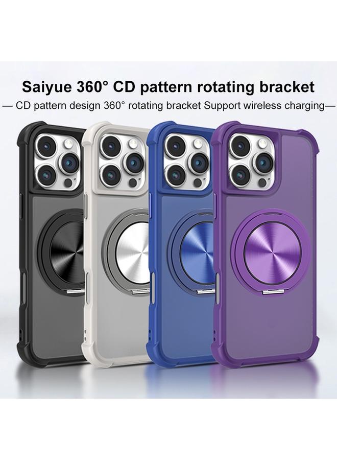 Zaboon Case For iPhone 13 Pro Max CD Texture 360 Degree Rotating Holder MagSafe Phone Case - Image 2