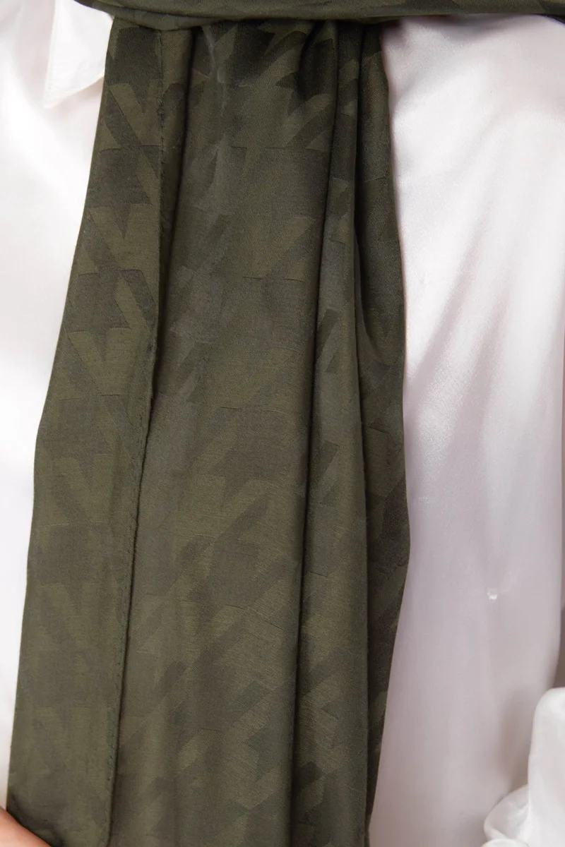 Tofisa Plain Medium Women's Khaki Janjan Patterned Shawl - 26062
