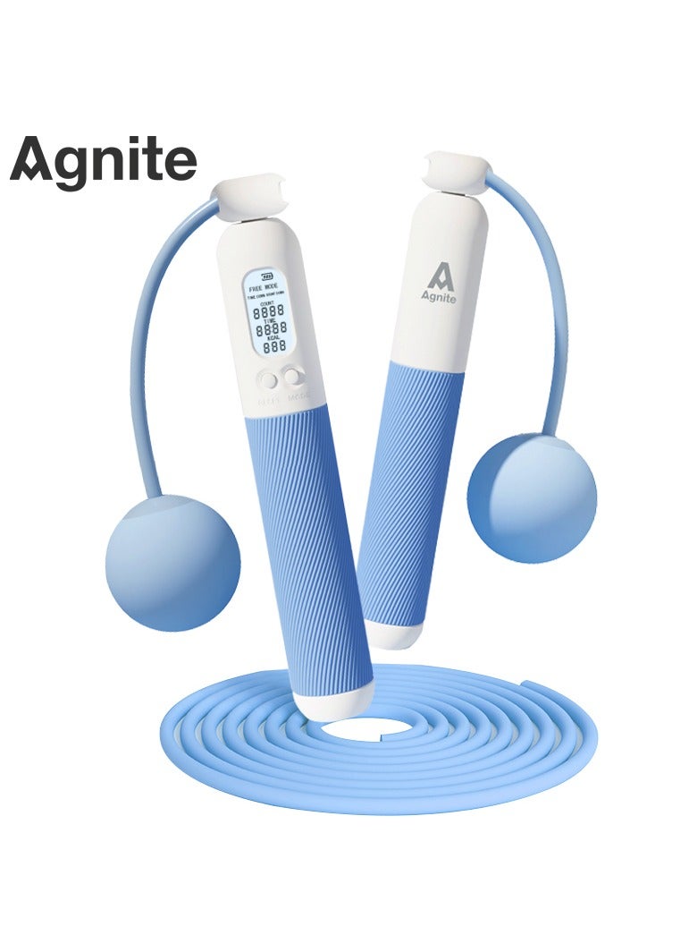 Agnite Er041 Electronic Counting Jump Rope, Corded & Cordless Skipping Rope With Led Hd Screen Counter, Adjustable Length, And Anti-Slip Handles For Cardio, Fat Burning, And Home Workouts.