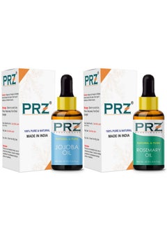 PRZ Combo Of Cold Pressed Jojoba Carrier Oil & Rosemary Essential Oil 100% Pure Natural & Therapeutic Grade Oil For Aromatherapy Body Massage Skin Care & Hair Growth (15Ml Each)  - Image 2