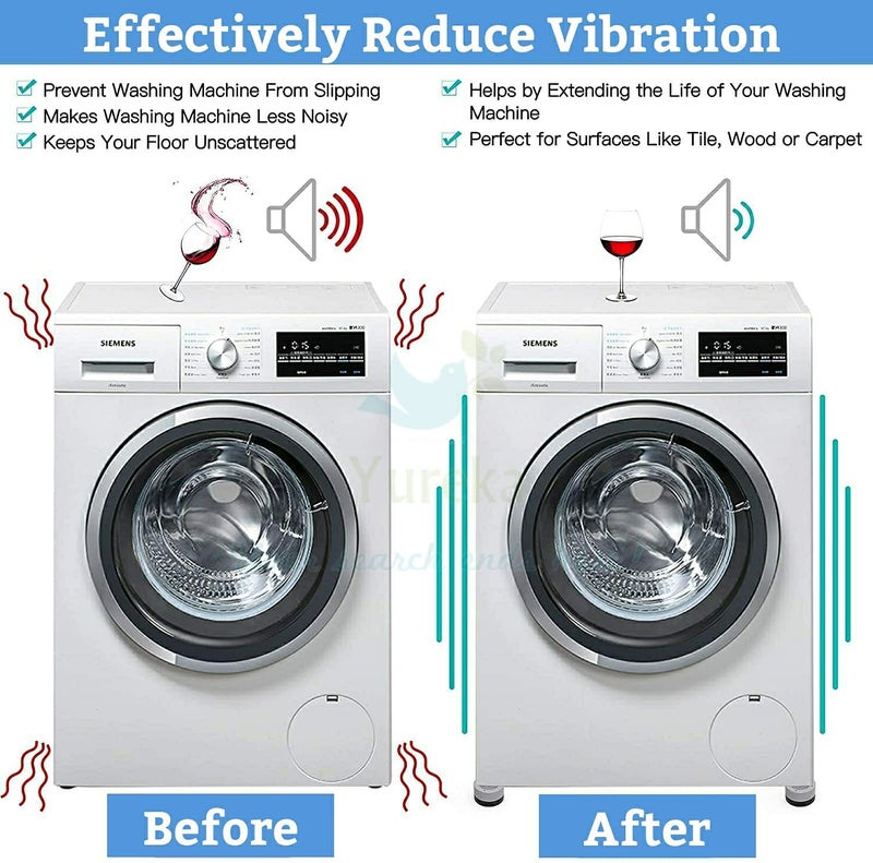AMENDAS Anti Vibration Pads for Washing Machine Stand Rubber Feet Pads for Fridge Tank Tread Grip for Washer and Dryer, Protects Laundry Room Floor for Home Appliances - Image 5