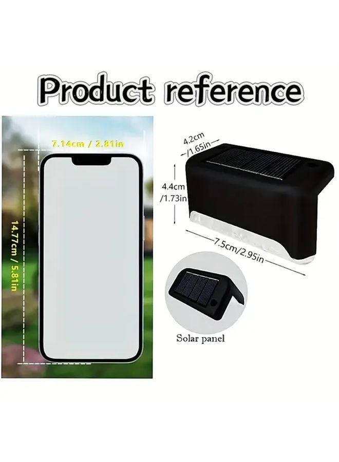 6 حزمة أضواء خطوات تعمل بالطاقة الشمسية LED للخارجية صدفة سوداء ضوء أبيض IP65 تشغيل وإيقاف تلقائي - Image 4