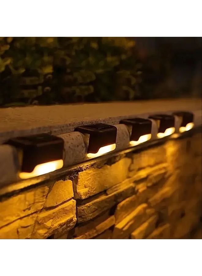 6 حزمة أضواء خطوات تعمل بالطاقة الشمسية LED للخارجية صدفة سوداء ضوء أبيض IP65 تشغيل وإيقاف تلقائي - Image 2