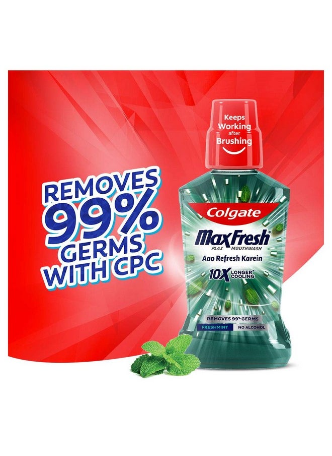 Colgate - Maxfresh Plax Antibacterial Mouthwash 24/7 Fresh Breath Alcohol Free Mouth Wash Liquid For Bad Breath 500Ml Fresh Mint (Complete Oral Care) - Image 1