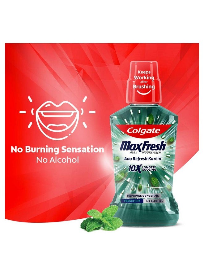 Colgate - Maxfresh Plax Antibacterial Mouthwash 24/7 Fresh Breath Alcohol Free Mouth Wash Liquid For Bad Breath 500Ml Fresh Mint (Complete Oral Care) - Image 1