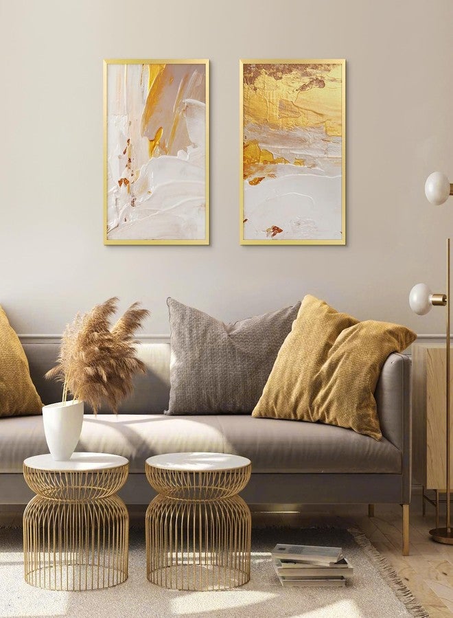 ENJOYBASICS 18x24 Picture Frame, Display Poster 16x20 with Mat or 18 x 24 Without Mat, Wall Gallery Photo Frames, Gold, 2 Pack - Image 2