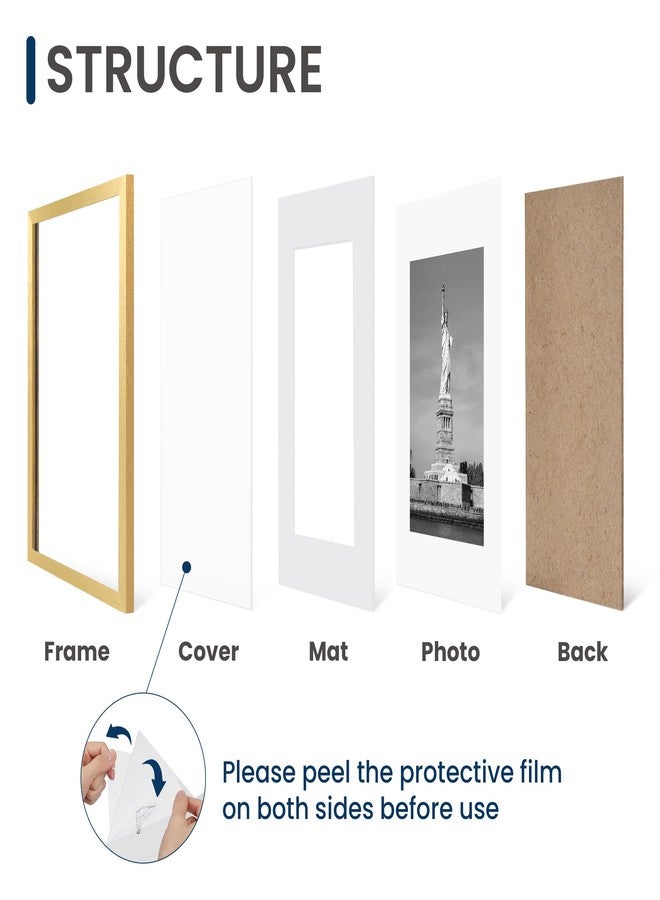 ENJOYBASICS 18x24 Picture Frame, Display Poster 16x20 with Mat or 18 x 24 Without Mat, Wall Gallery Photo Frames, Gold, 2 Pack - Image 3