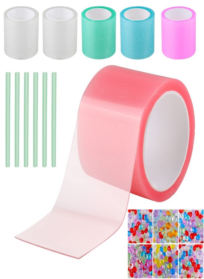 BB Hapeayou Nano Tape for Bubble Kit - 6pcs Colorful Double Sided Elastic Tape for Balloon Decorating and Crafting - Image 1