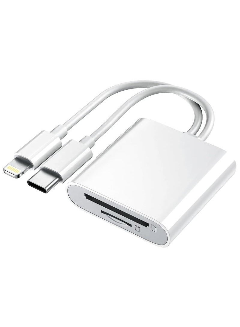 2-in-1 SD/TF Card Reader for iPhone & Type-C Devices – Dual Card Slot, Plug & Play, Camera Memory Card Adapter, High-Speed Transfer, Compatible with iPhone, iPad, Android, MacBook  - Image 3